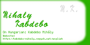 mihaly kabdebo business card